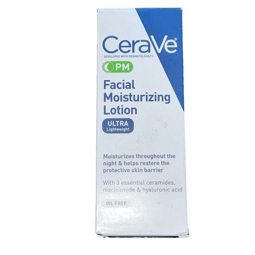 Cerave Facial Moisturizing Lotion Nighttime, Ultra Lightweight 3 Oz Oil Free New
